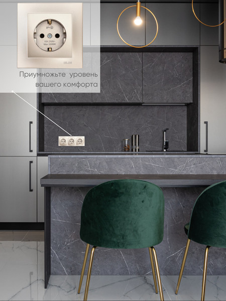 Изображение товара Розетка El-Bi Zena-Vega / 609-011400-217 (титан)