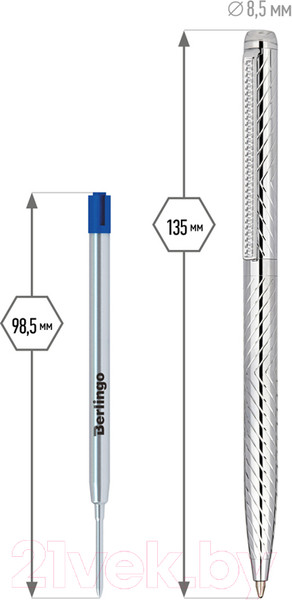 Изображение товара Ручка шариковая имиджевая Delucci Argento / CPs_11401 (синий)