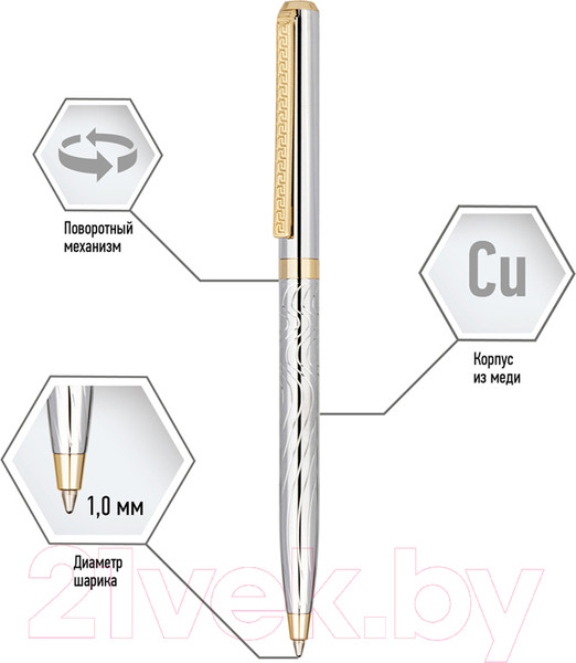 Изображение товара Ручка шариковая имиджевая Delucci Tempo / CPs_11415 (синий)