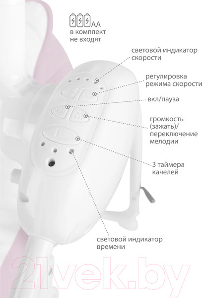 Изображение товара Качели для новорожденных INDIGO Star (розовый)
