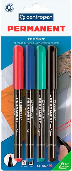 Изображение товара Набор маркеров Centropen Permanent / 2846/4
