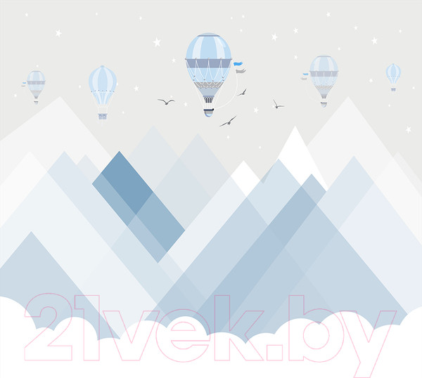 Изображение товара Фотообои листовые Vimala Голубые горы с шарами (270x300)