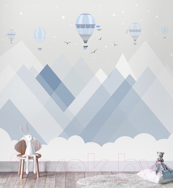 Изображение товара Фотообои листовые Vimala Голубые горы с шарами (270x300)