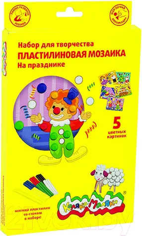 Изображение товара Набор для творчества Каляка-Маляка Пластилиновая мозаика На празднике / НПМНПКМ