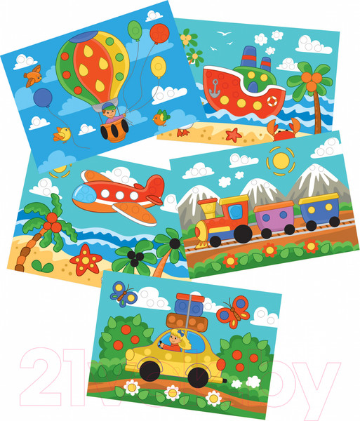 Изображение товара Набор для творчества Каляка-Маляка Пластилиновая мозаика Путешествия / НПМПКМ