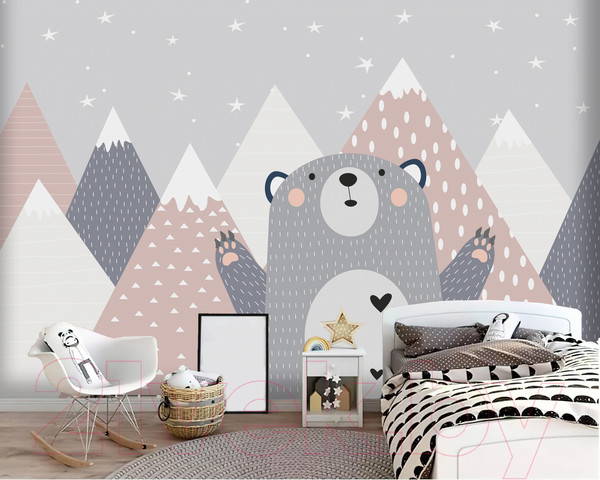 Изображение товара Фотообои листовые Vimala Медведь в горах (270x300)