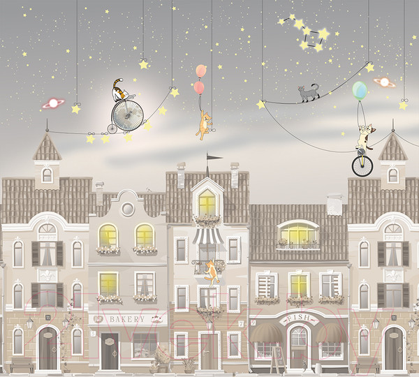 Изображение товара Фотообои листовые Vimala Ночной город (270x300)