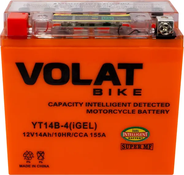 Изображение товара Мотоаккумулятор VOLAT YT14B-4 IGel (14 А/ч)