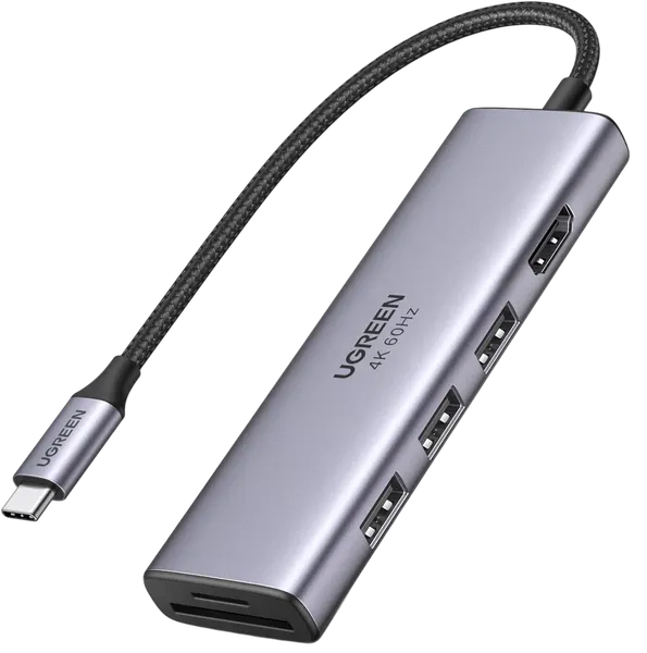 Изображение товара USB-хаб Ugreen CM511 / 60383 (серый космос)