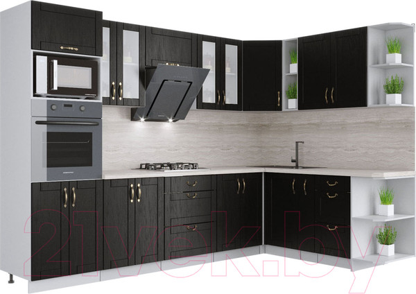 Изображение товара Кухонный гарнитур Интерлиния Мила Крафт 1.88x3.0 правая (дуб английский)