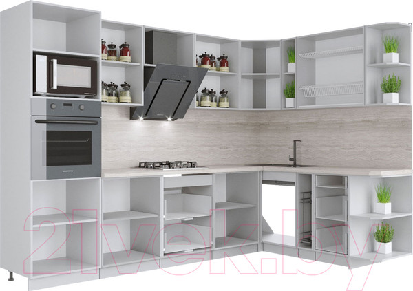 Изображение товара Кухонный гарнитур Интерлиния Мила Крафт 1.88x3.0 правая (дуб английский)