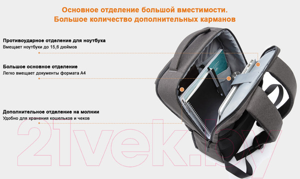 Изображение товара Рюкзак Xiaomi Commuter / XDLGX-04 (темно-серый)
