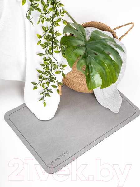 Изображение товара Коврик для ванной Amaro Home С абсорбирующим эффектом / AH-AFM-S/GR (серый)