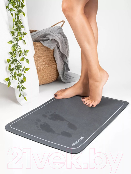 Изображение товара Коврик для ванной Amaro Home С абсорбирующим эффектом / AH-AFM-S/WA (мокрый асфальт)