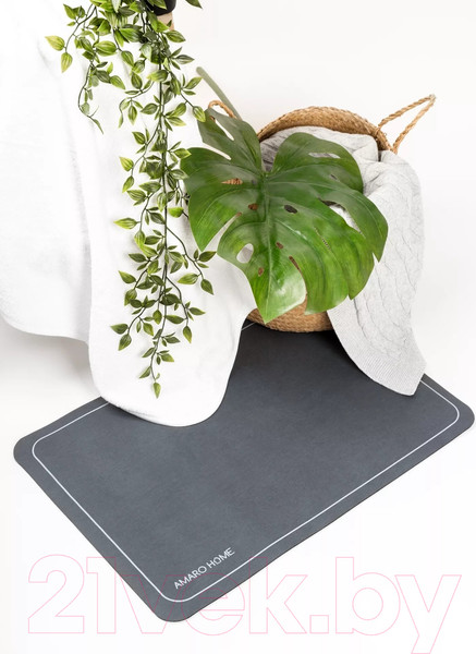 Изображение товара Коврик для ванной Amaro Home С абсорбирующим эффектом / AH-AFM-S/WA (мокрый асфальт)