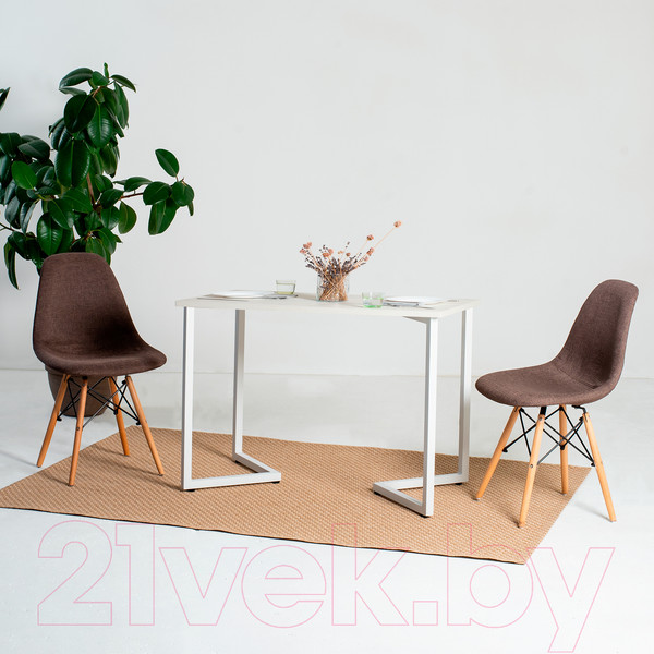 Изображение товара Обеденный стол Millwood Лондон Л18 160x80  (дуб белый Craft/металл белый)