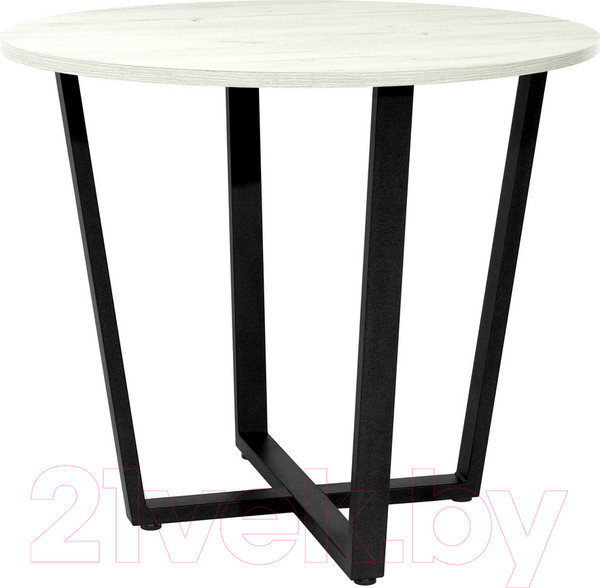 Изображение товара Обеденный стол Millwood Лофт Орлеан Л18 D90 (дуб белый Craft/металл черный)