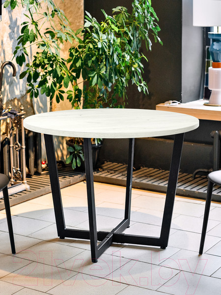 Изображение товара Обеденный стол Millwood Лофт Орлеан Л18 D90 (дуб белый Craft/металл черный)