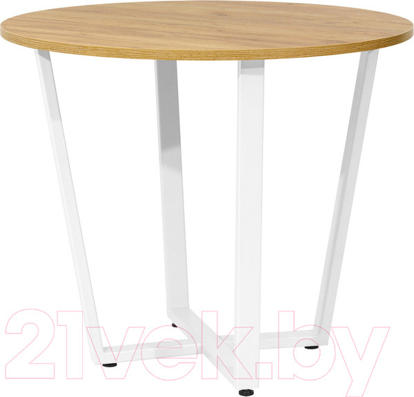 Изображение товара Обеденный стол Millwood Лофт Орлеан Л18 D90 (дуб золотой Craft/металл белый)