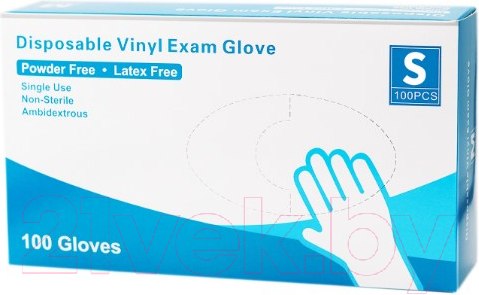 Изображение товара Перчатки одноразовые Vinyl Gloves Exam Clear (S, 100шт)