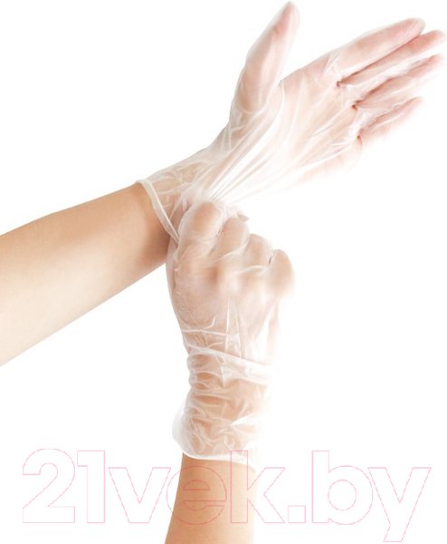 Изображение товара Перчатки одноразовые Vinyl Gloves Exam Clear (S, 100шт)