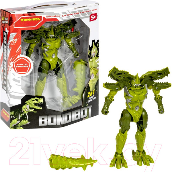 Изображение товара Робот-трансформер Bondibon Зеленый тираннозавр / ВВ5605