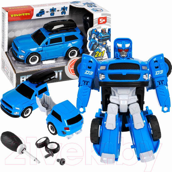 Изображение товара Робот-трансформер Bondibon Джип с багажником / ВВ5609 (синий)