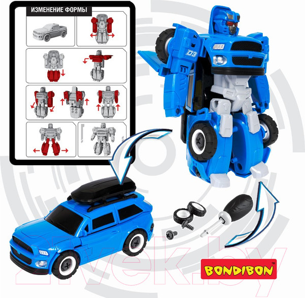 Изображение товара Робот-трансформер Bondibon Джип с багажником / ВВ5609 (синий)