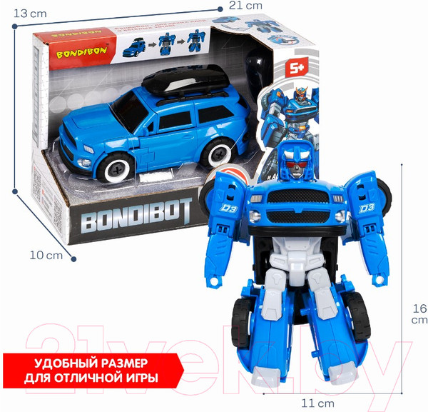 Изображение товара Робот-трансформер Bondibon Джип с багажником / ВВ5609 (синий)