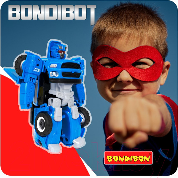 Изображение товара Робот-трансформер Bondibon Джип с багажником / ВВ5609 (синий)