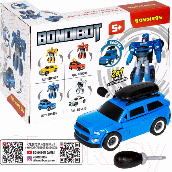 Изображение товара Робот-трансформер Bondibon Джип с багажником / ВВ5609 (синий)