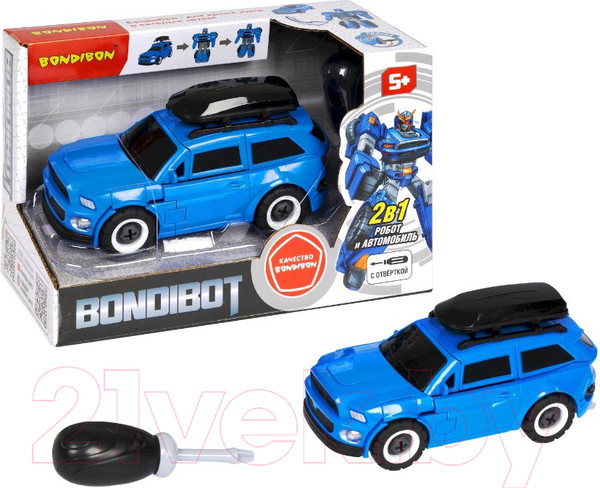 Изображение товара Робот-трансформер Bondibon Джип с багажником / ВВ5609 (синий)