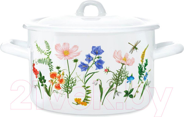 Изображение товара Кастрюля ЭСТЕТ Луговые цветы / ЭТ-72486