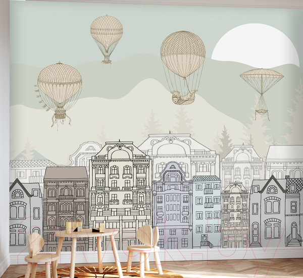 Изображение товара Фотообои листовые Vimala Шары над городом (270x300)