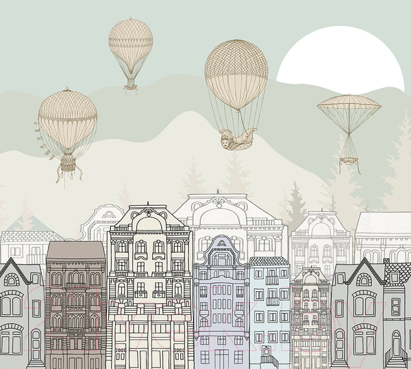 Изображение товара Фотообои листовые Vimala Шары над городом (270x300)