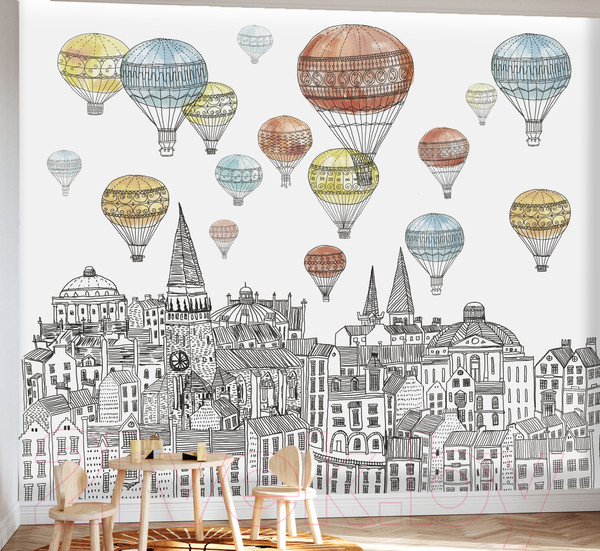 Изображение товара Фотообои листовые Vimala Шары над городом 2 (270x300)