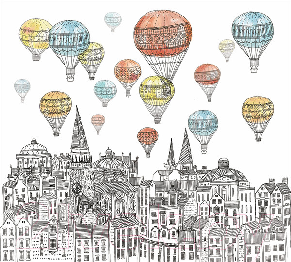 Изображение товара Фотообои листовые Vimala Шары над городом 2 (270x300)