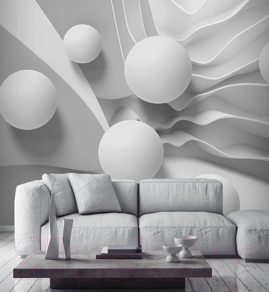 Изображение товара Фотообои листовые Vimala 3D Шары и волны (270x300)