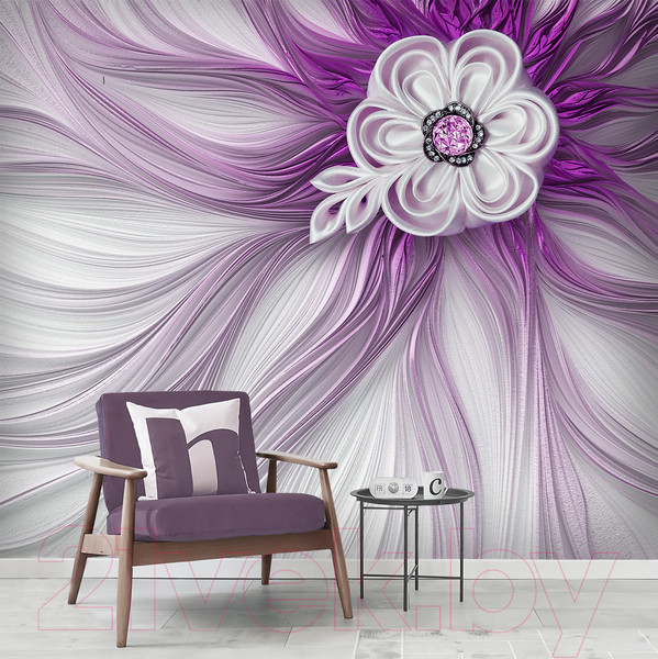 Изображение товара Фотообои листовые Vimala 3D Сиреневые лепестки (270x300)