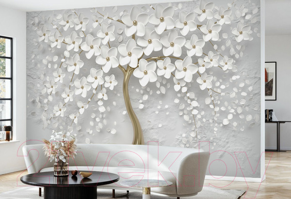 Изображение товара Фотообои листовые Vimala 3D Белое дерево (270x400)