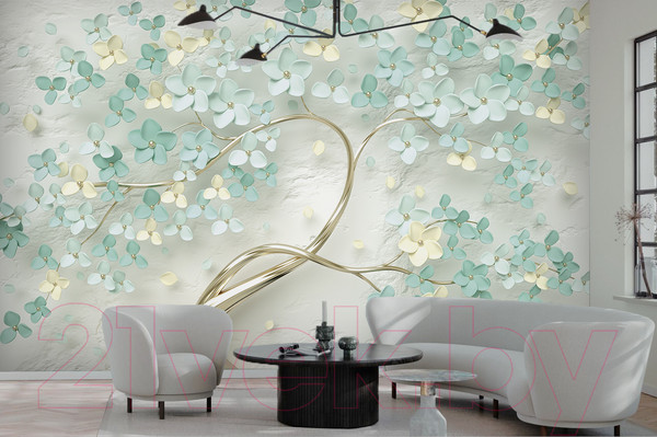 Изображение товара Фотообои листовые Vimala 3D Дерево-мята (270x400)