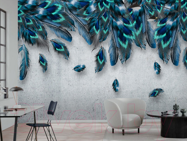 Изображение товара Фотообои листовые Vimala 3D Перья сверху (270x400)