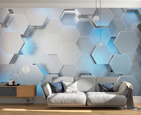 Изображение товара Фотообои листовые Vimala 3D Шестиугольники (270x400)