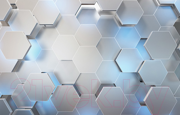 Изображение товара Фотообои листовые Vimala 3D Шестиугольники (270x400)