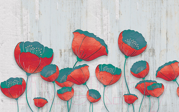 Изображение товара Фотообои листовые Vimala 3D Маки (270x400)