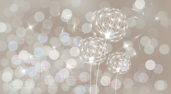 Изображение товара Фотообои листовые Vimala 3D Одуванчики бежевые (270x400)