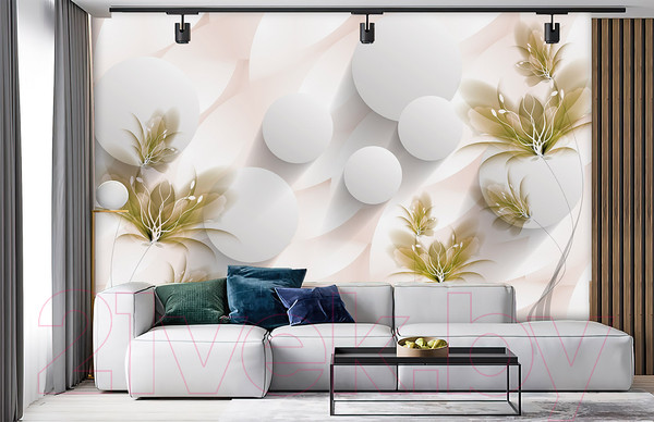 Изображение товара Фотообои листовые Vimala 3D Шары с цветами (270x400)