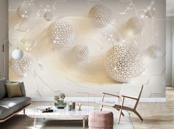 Изображение товара Фотообои листовые Vimala 3D Шары сеткой (270x400)