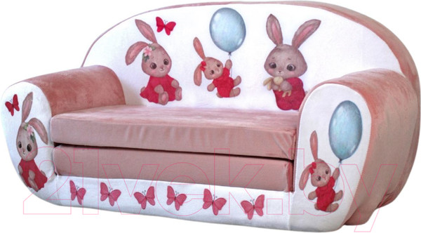 Изображение товара Диван детский SunRain Классик Зайцы (пудровый)