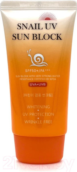 Изображение товара Крем солнцезащитный Jigott Snail Uv Sun Block Cream SPF50+ PA++ (70мл)